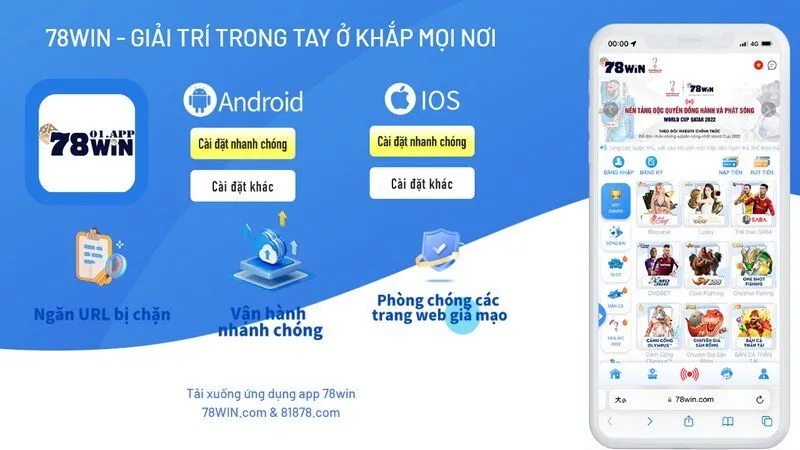 Hướng dẫn c&agrave;i đặt ứng dụng của 78win si&ecirc;u tốc