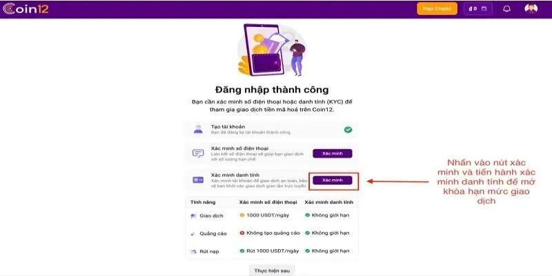 Thao tác nạp tiền Thao tác nạp tiền