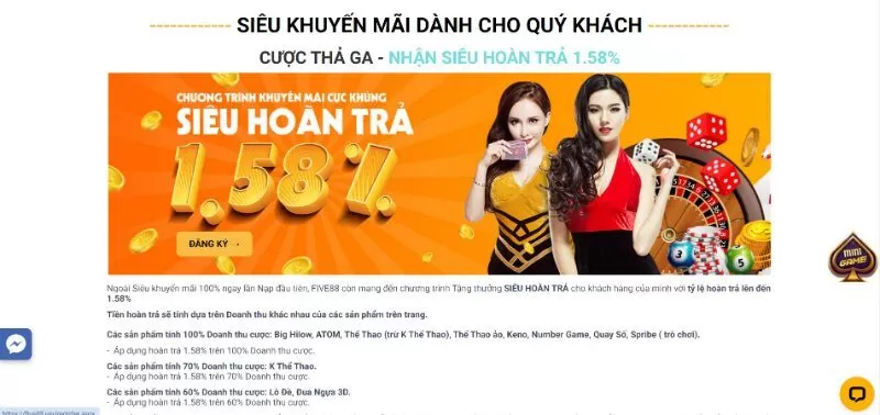 C&aacute;c sự kiện khuyến m&atilde;i Five88 đều rất dễ tham gia v&agrave; nhận qu&agrave;