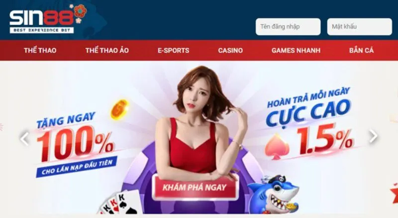 Sin88 thanh to&aacute;n nhanh, nhiều ưu đ&atilde;i